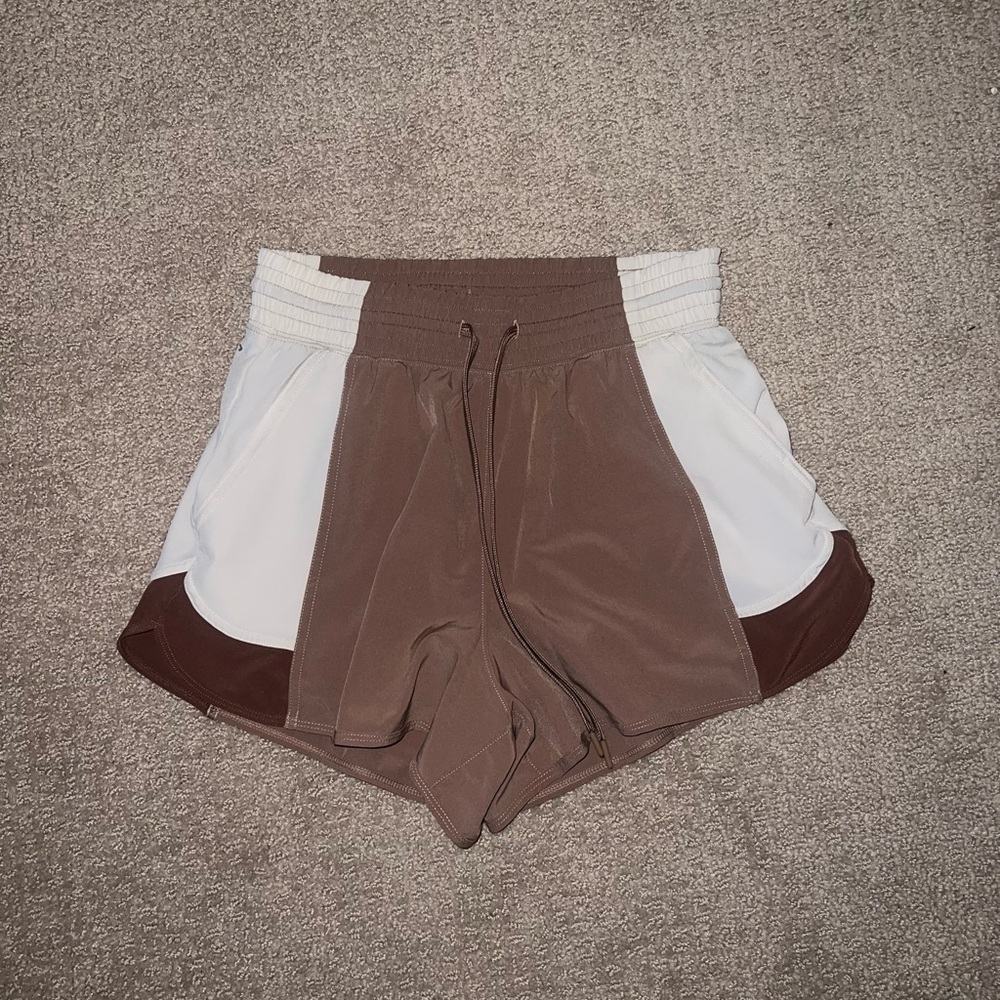 Women's Brown and White Shorts